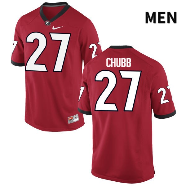 Georgia Bulldogs Men's Nick Chubb #27 Red Stitched College UGA Football Jersey 23FS012OO